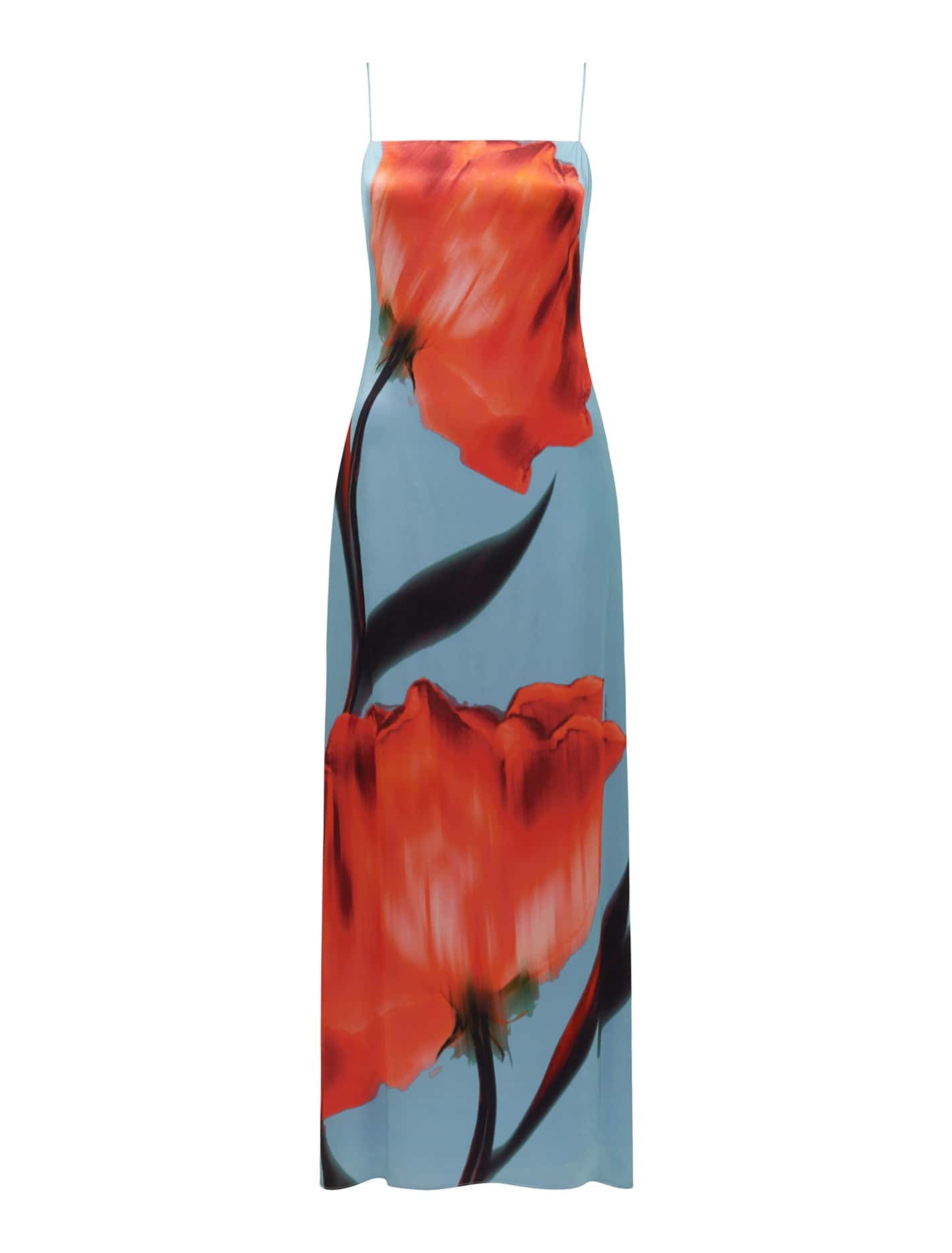 Constance Satin Maxi Blue Naira Floral_mannequin