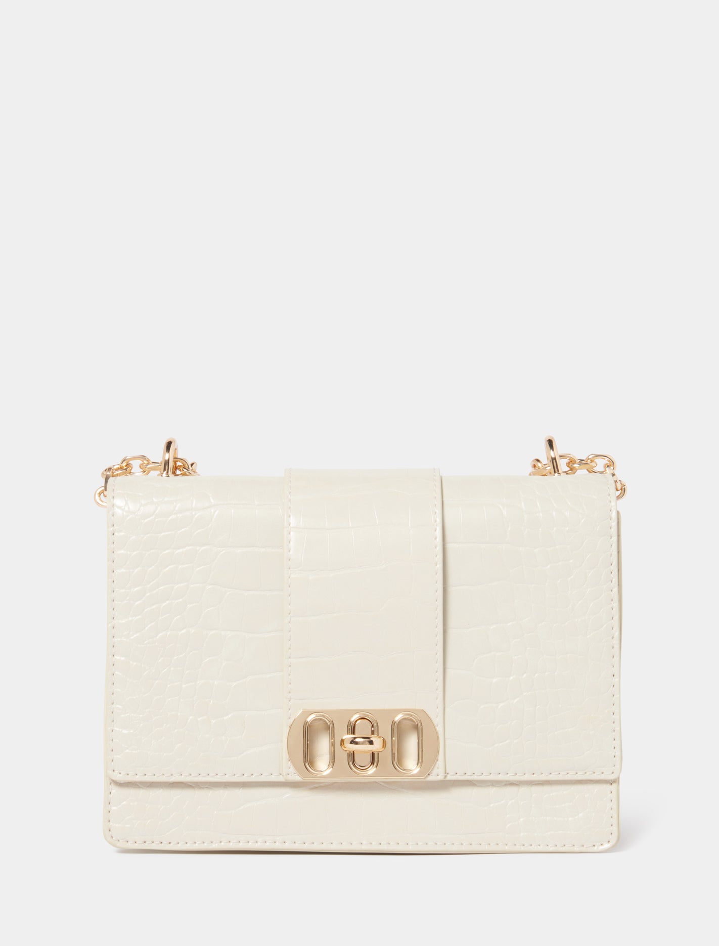 Imogen Chain Lock Crossbody Ivory Croc_mannequin