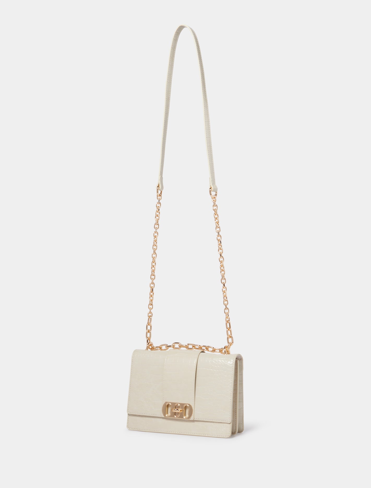 Imogen Chain Lock Crossbody Ivory Croc_mannequin