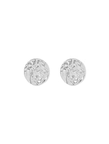 Raine Round Texture Stud Silver_mannequin