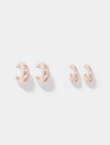 Carla Curve Earring 2 Pack Rose Gold_mannequin