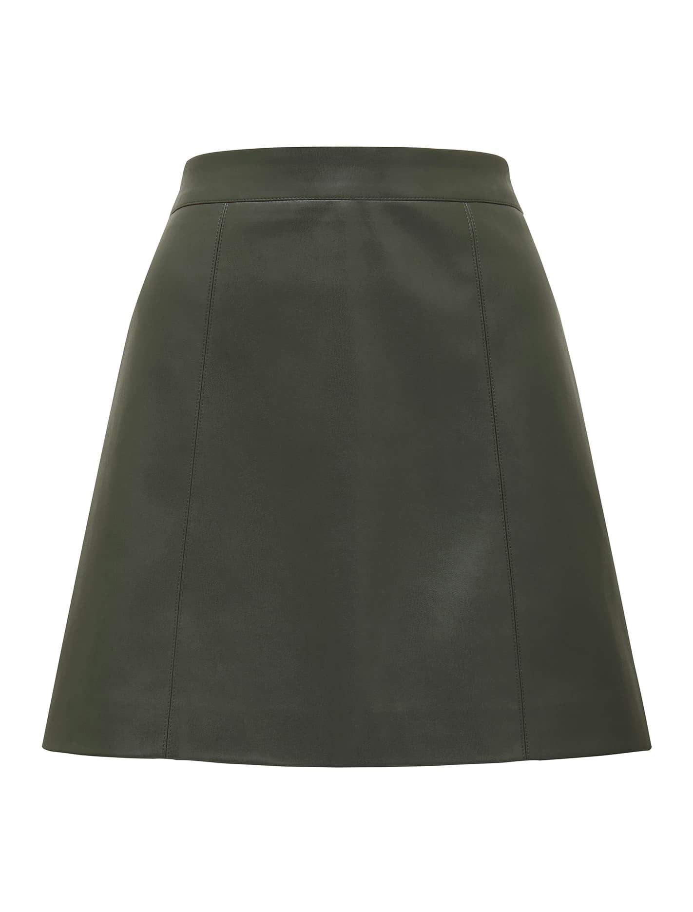 Eleni Vegan Leather Mini Skirt Deep Pine_mannequin