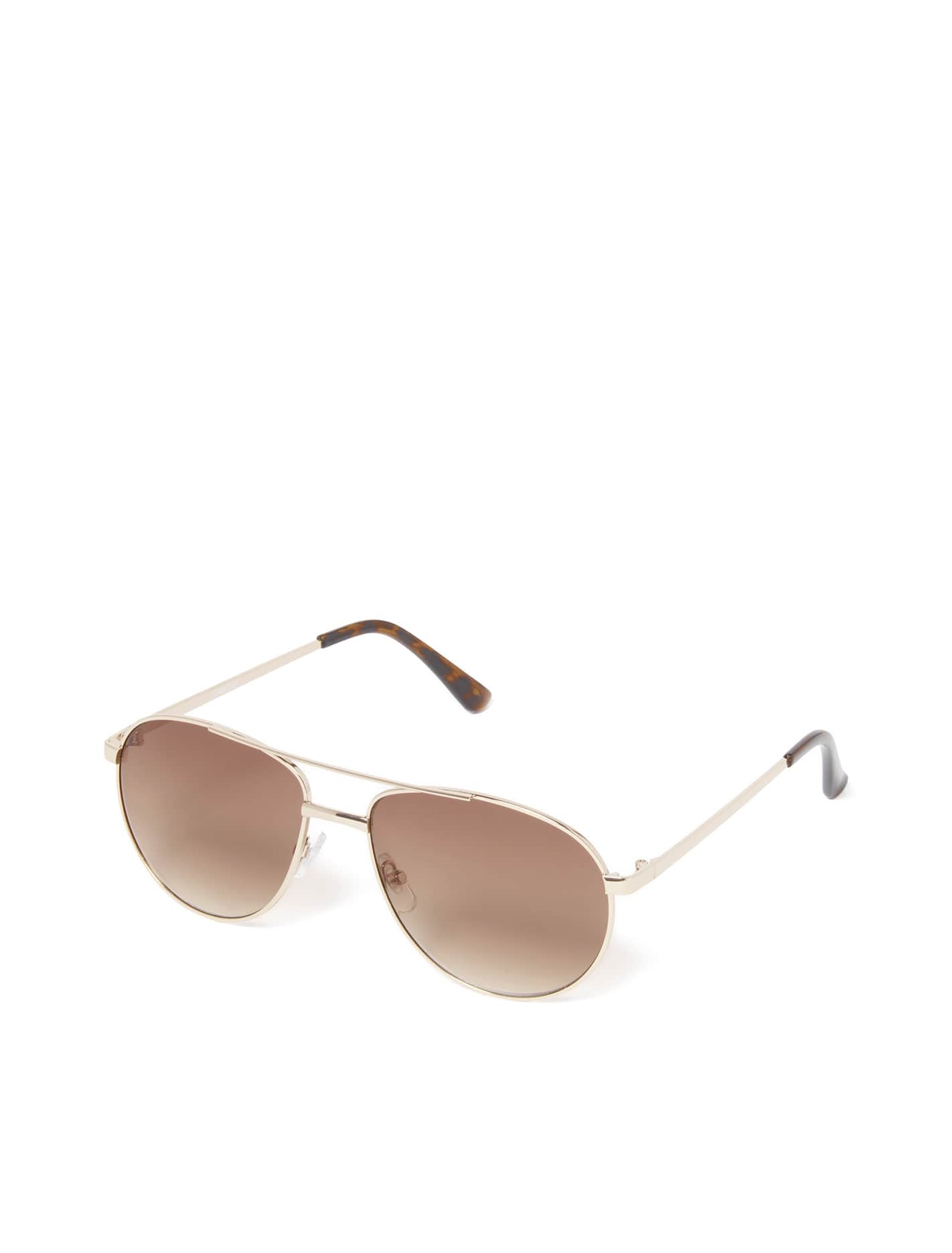 Allison Aviator Sunglasses Gold/Dark Tort_mannequin