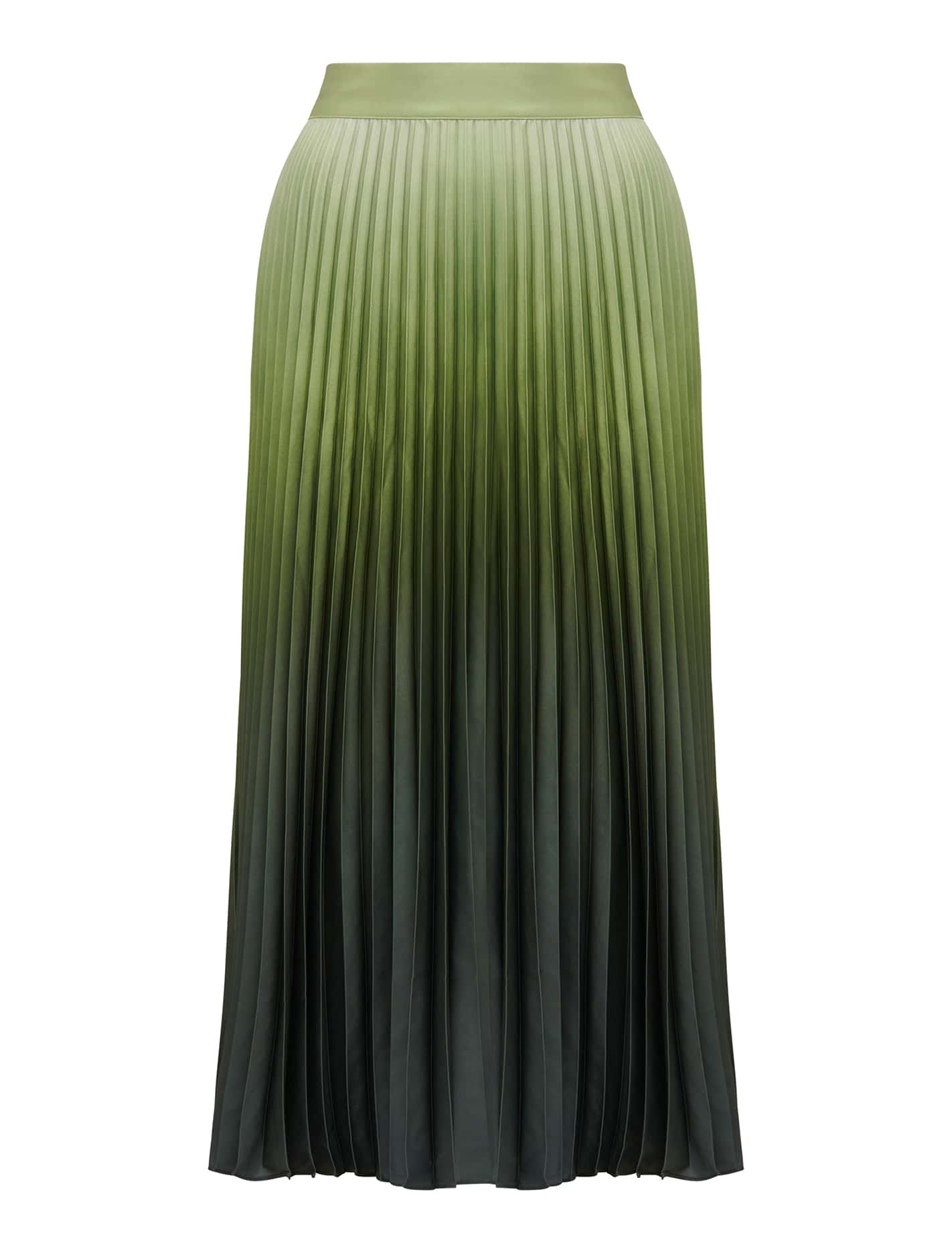 Evangeline Satin Pleated Maxi Sage Ombre_mannequin