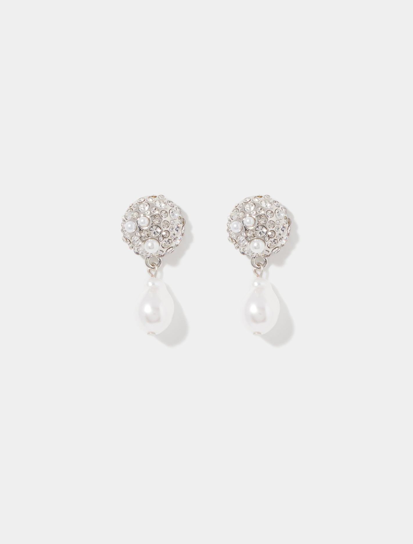 Sadie Stone Cluster Pearl Earring Crystal/ Pearl_mannequin