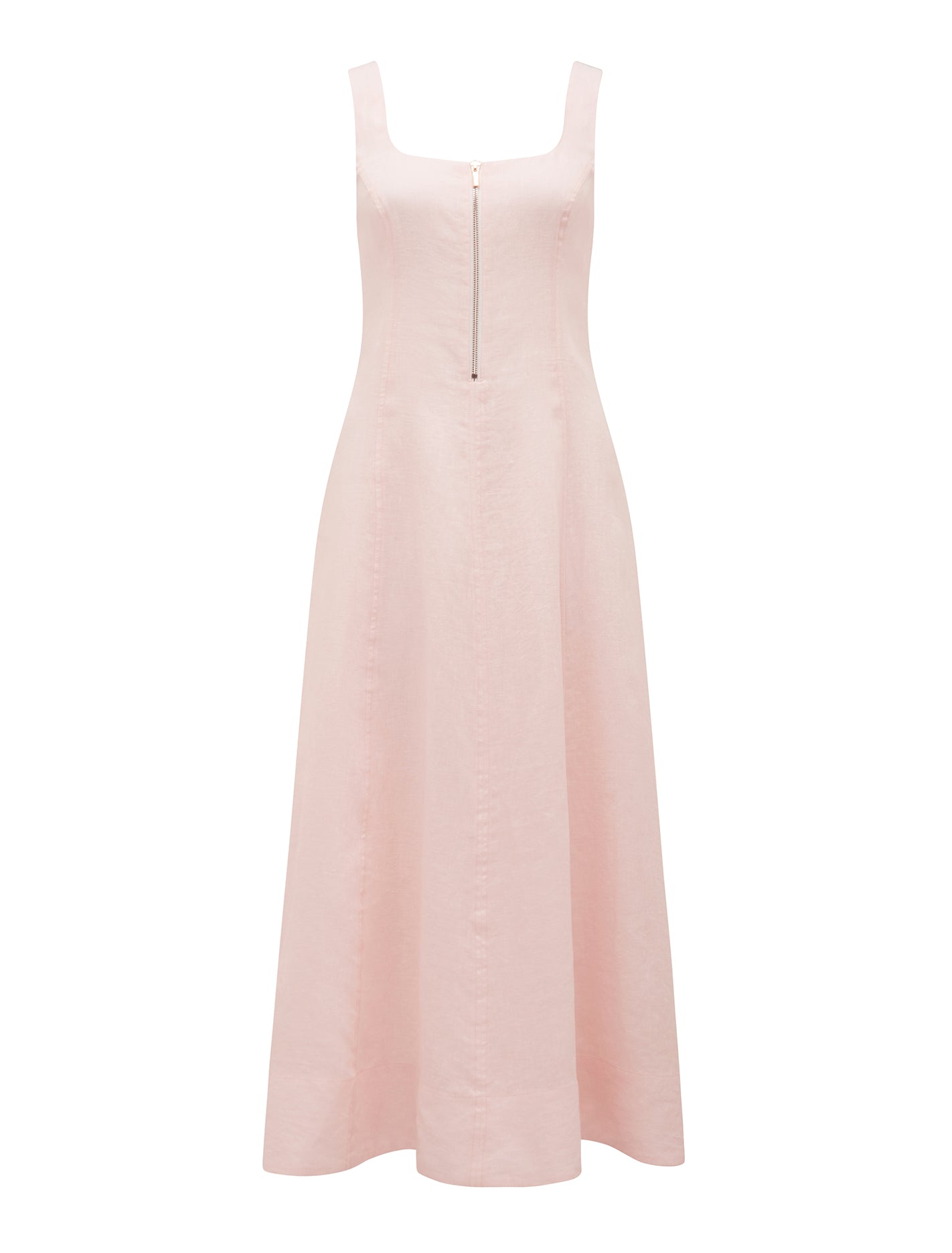 Bronte Linen Zip Detail Midi Pink Marshmallow_mannequin