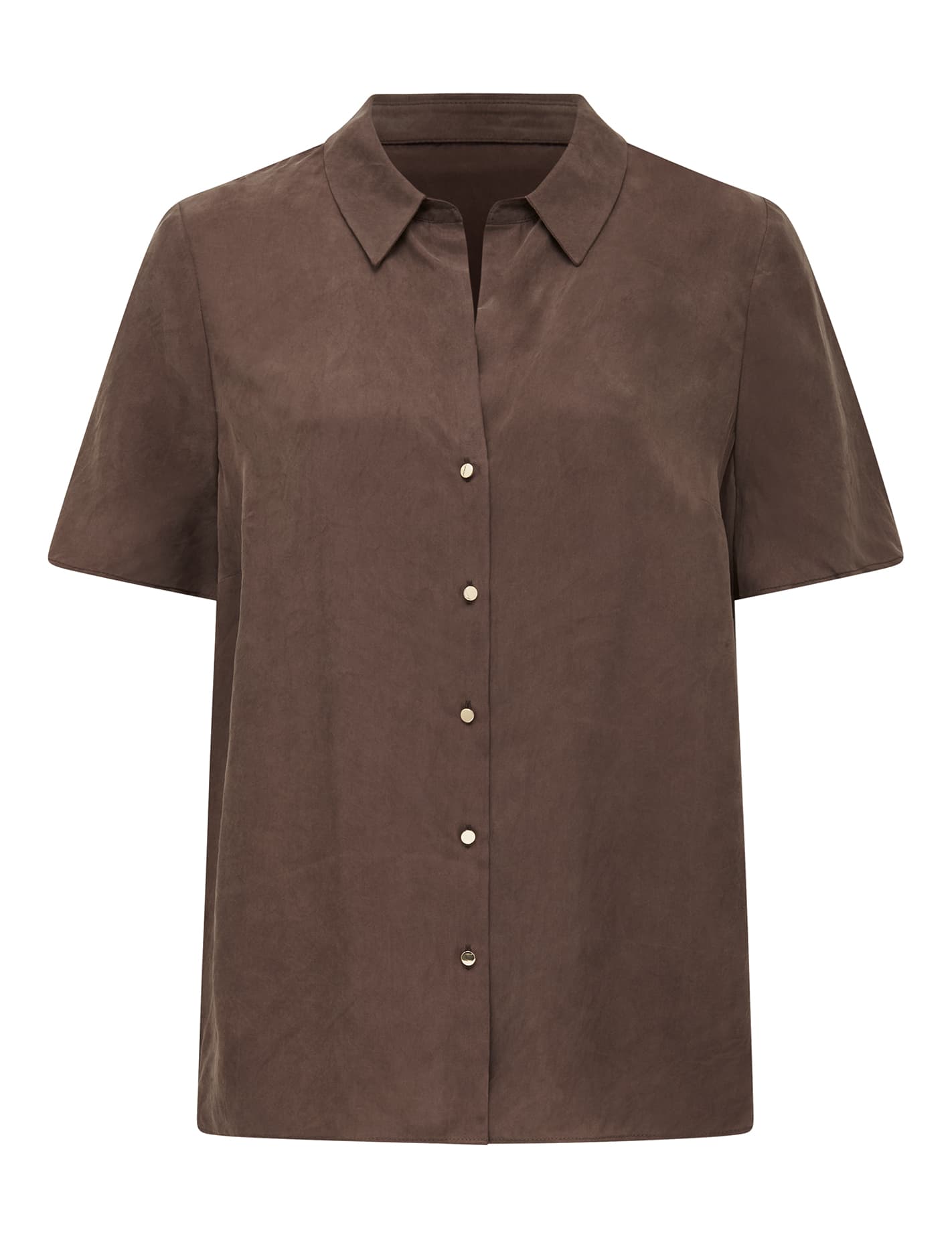 Betsy Cupro Shirt Chocolate Co-ord_mannequin
