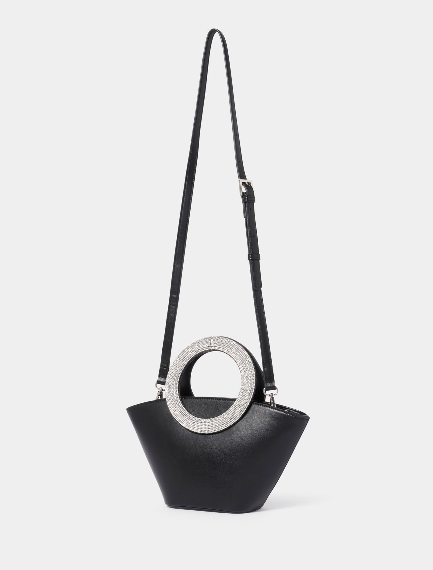 Signature Sofia Sparkle Handle Bag Black / Silver_mannequin
