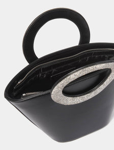 Signature Sofia Sparkle Handle Bag Black / Silver_mannequin