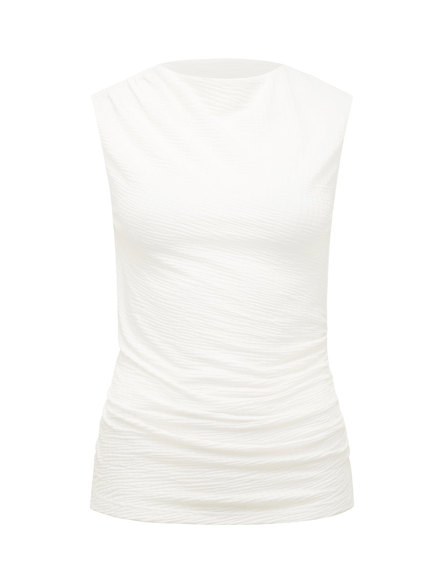Joyce Ruched Textured Top Porcelain_mannequin