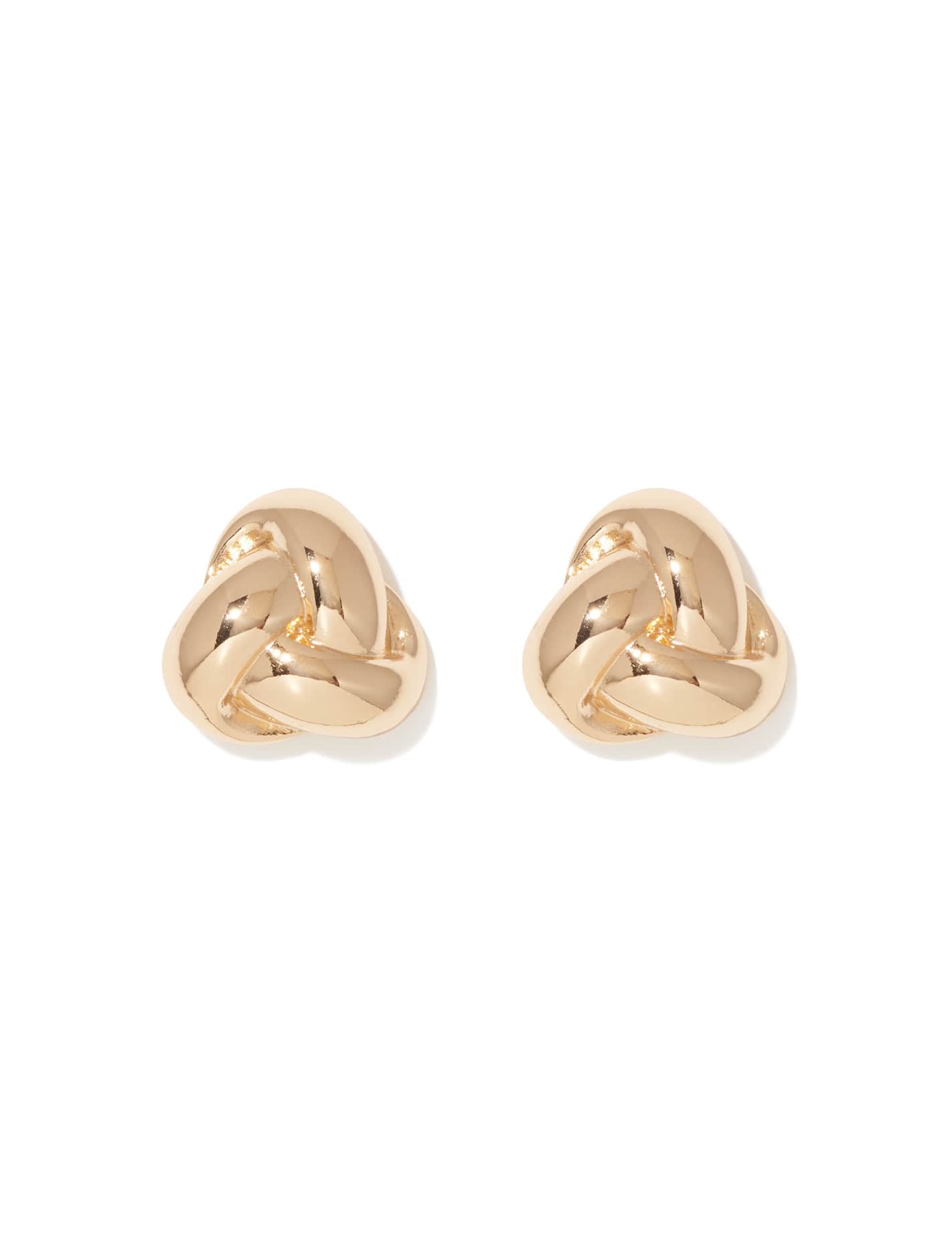 Signature Kendall Large Knot Stud Gold_mannequin