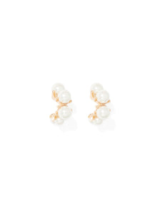 Signature Summer Small Pearl Hoop Pearl/Gold_mannequin