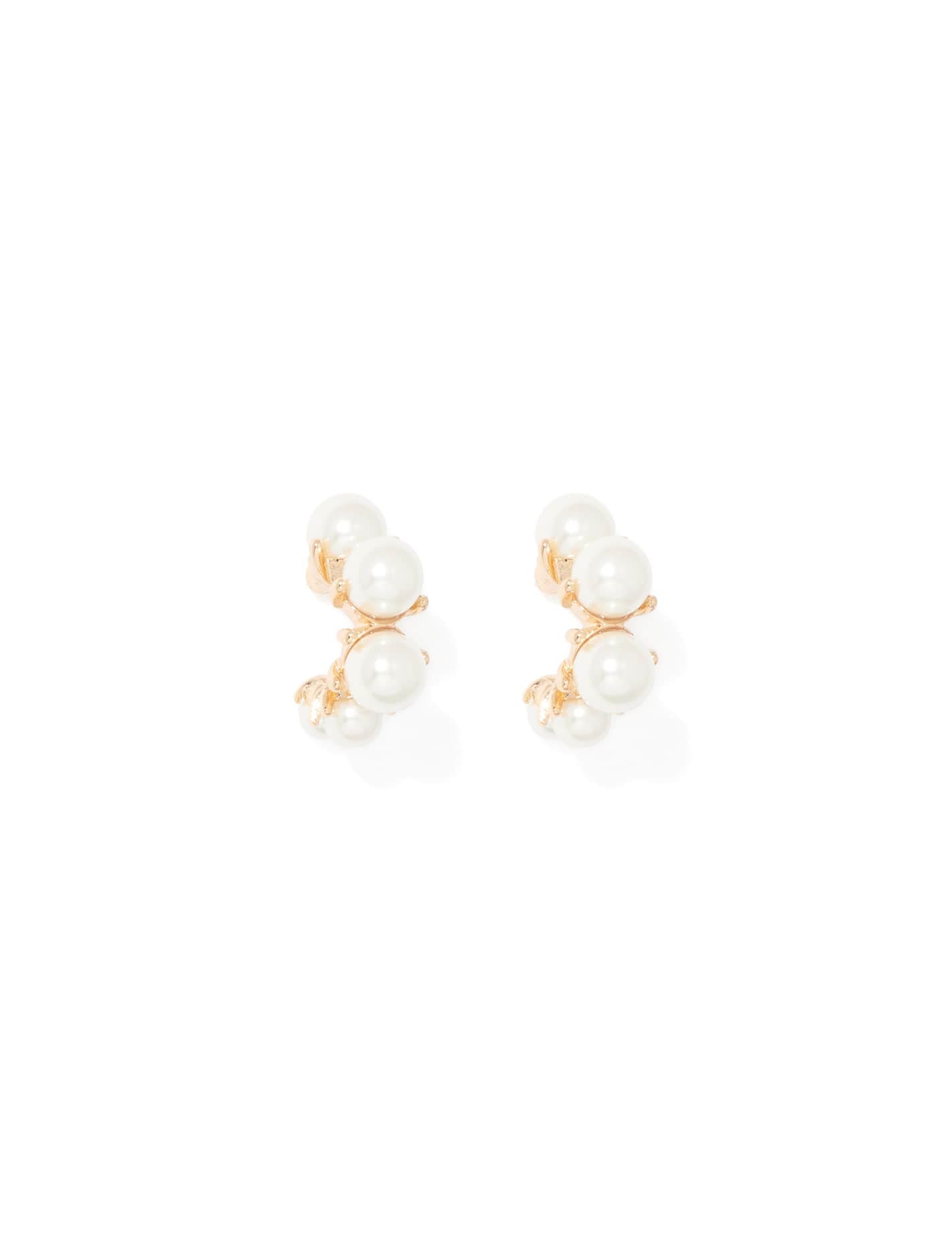 Signature Summer Small Pearl Hoop Pearl/Gold_mannequin