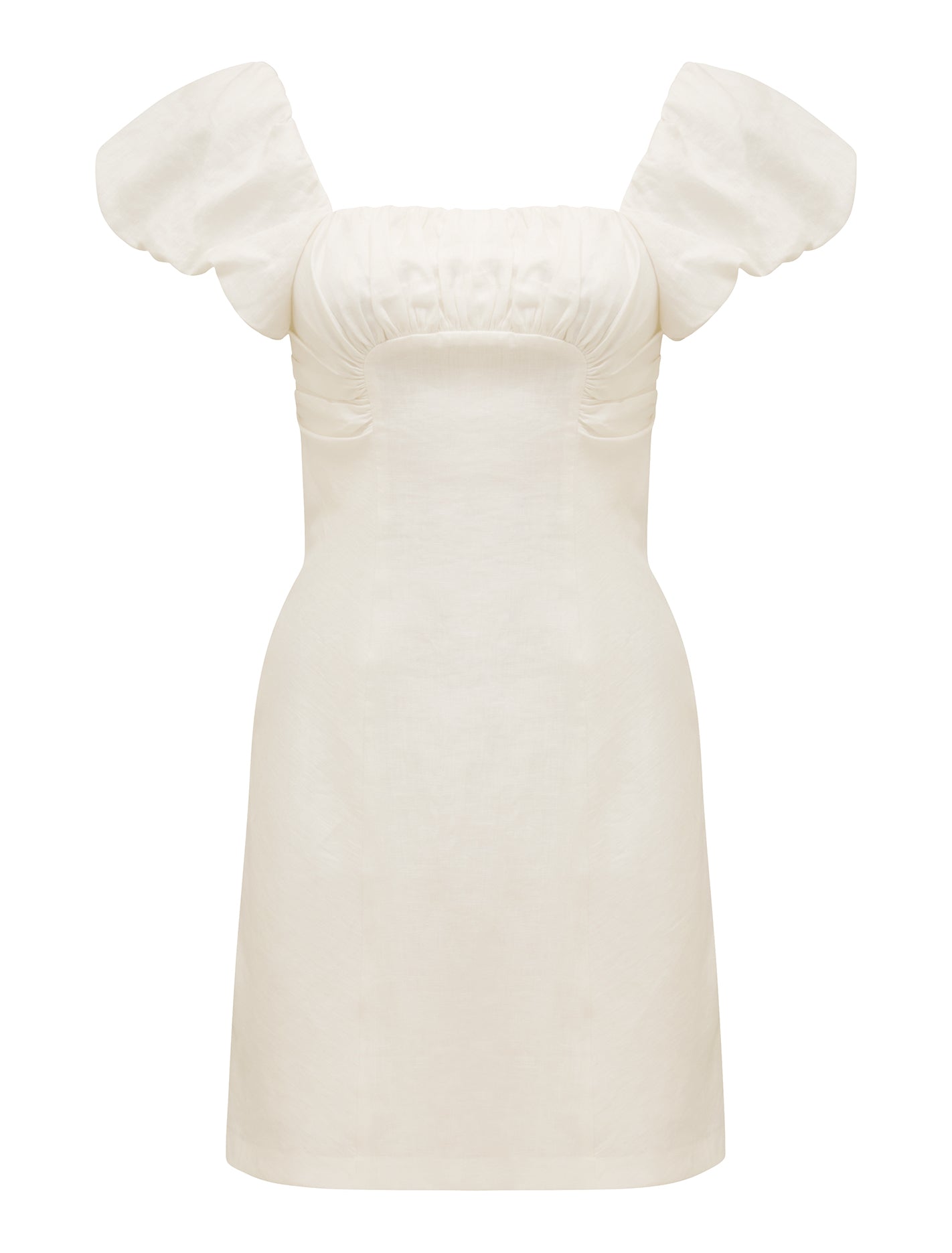 Aspen Ruched Mini Dress Porcelain_mannequin