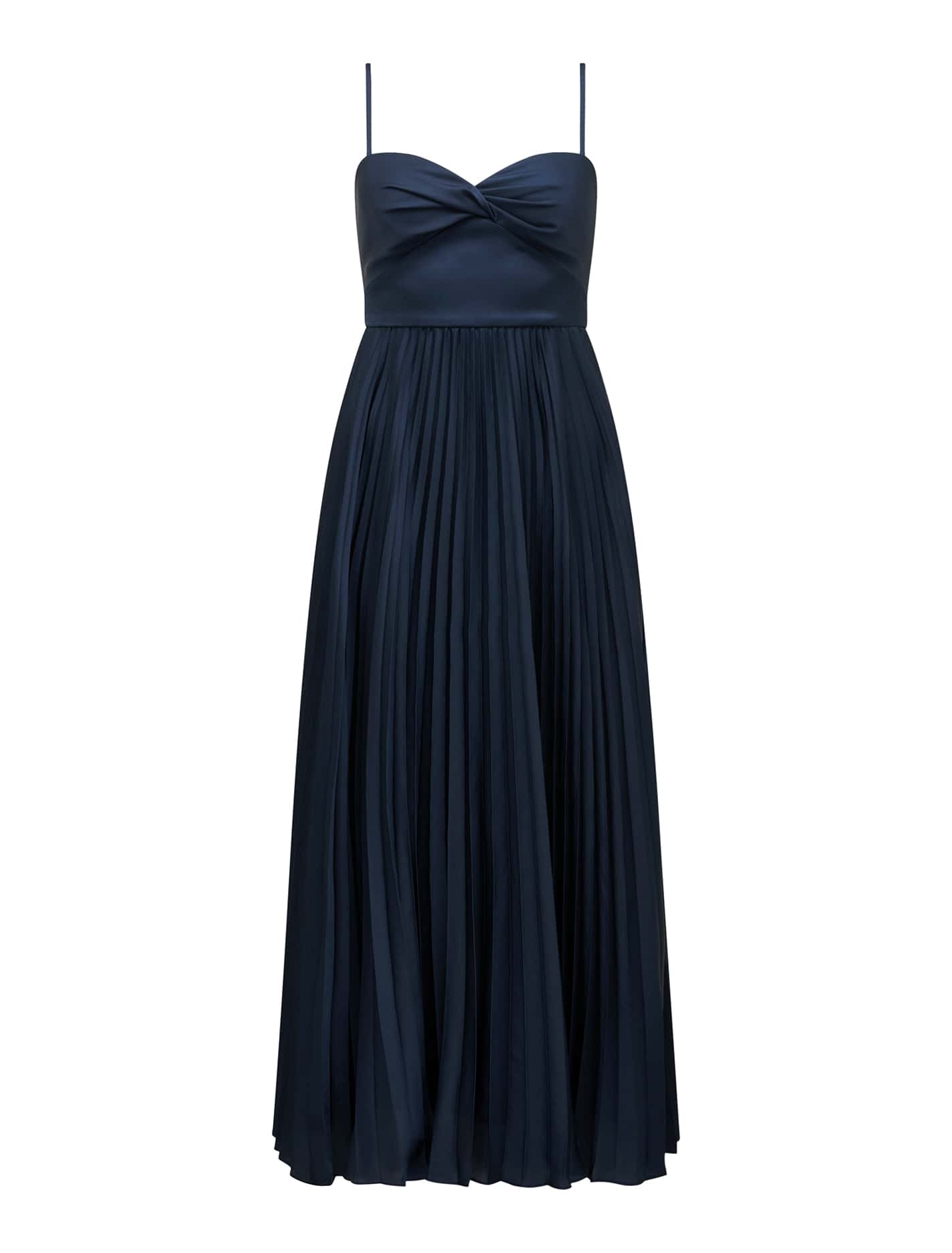 Chloe Petite Pleated Dress Deep Navy_mannequin