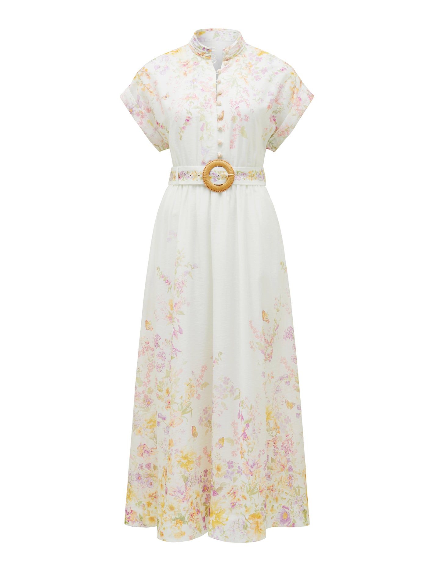 Mollie Printed Midi Dress Lilac Oxley Floral_mannequin