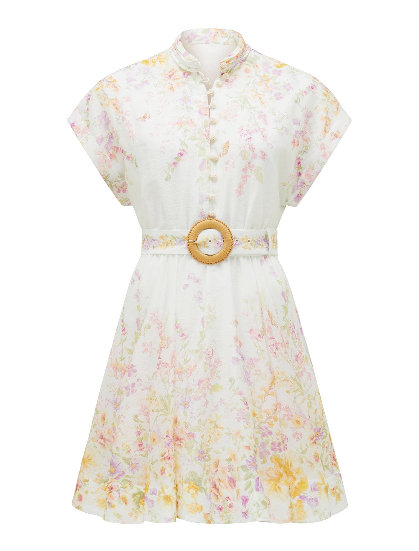 Anne-Marie Printed Skater Mini Lilac Oxley Floral_mannequin