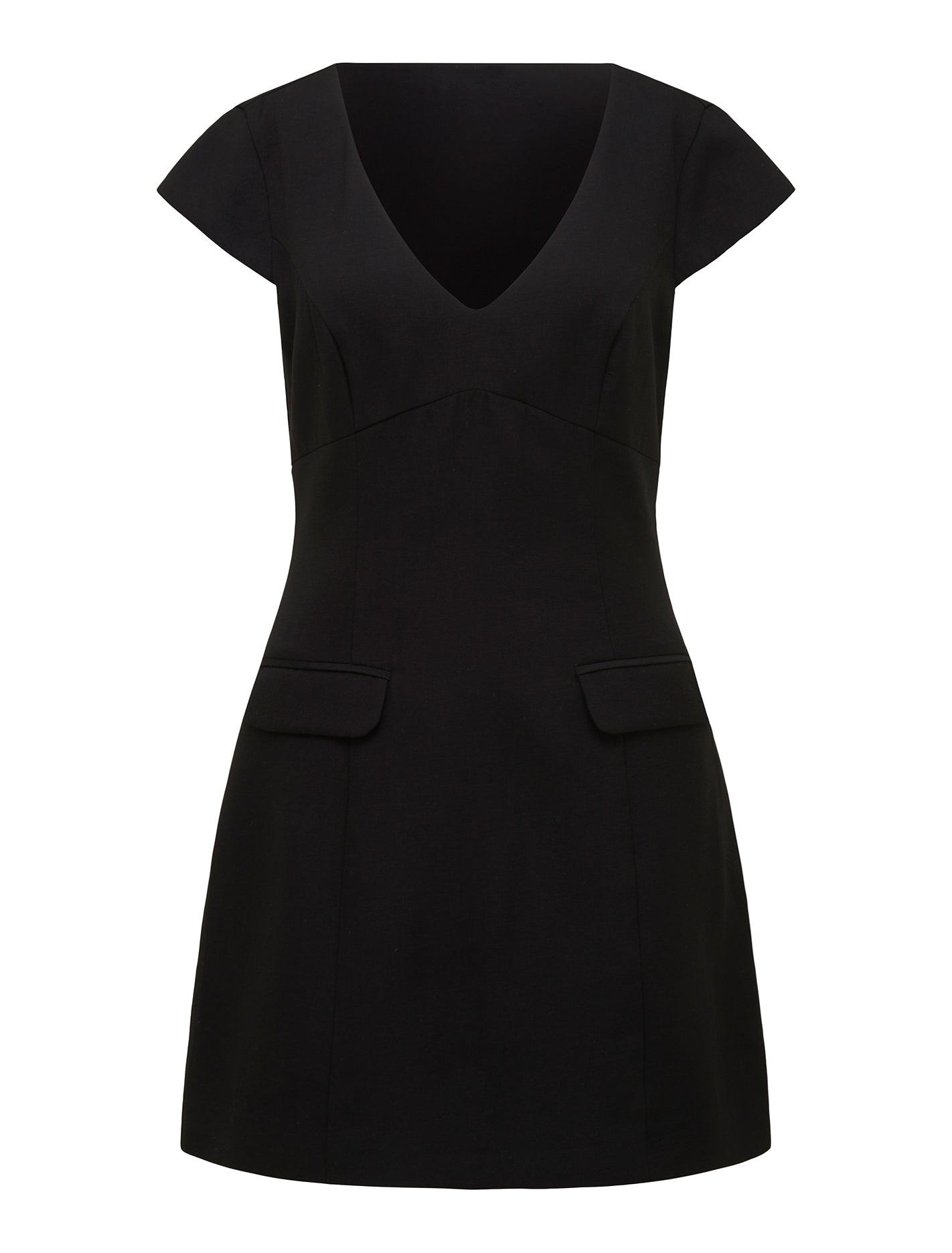 Layla Linen Cap Sleeve Mini Black_mannequin