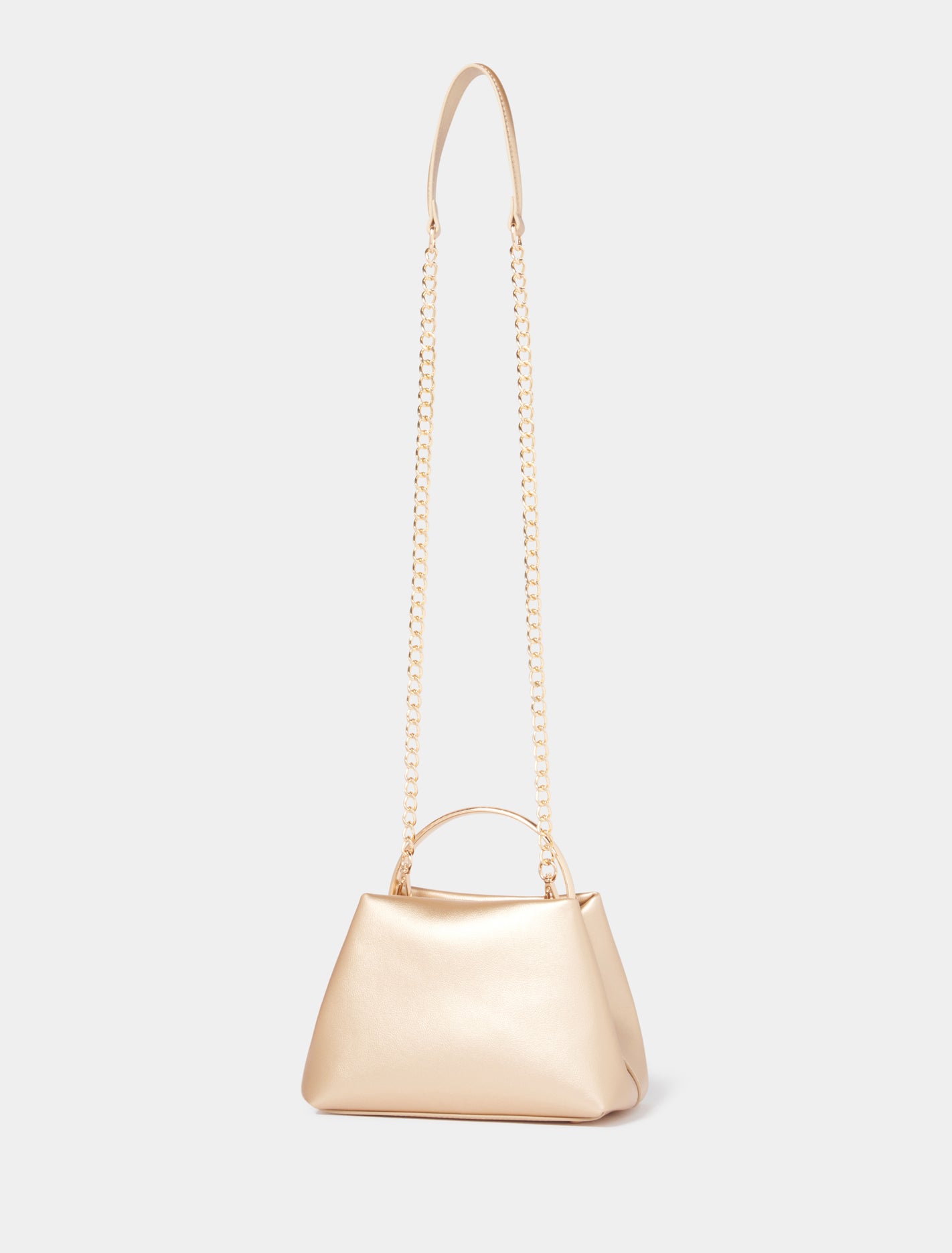 Signature Mackenzie Metal-Handle Mini Bag Gold_mannequin