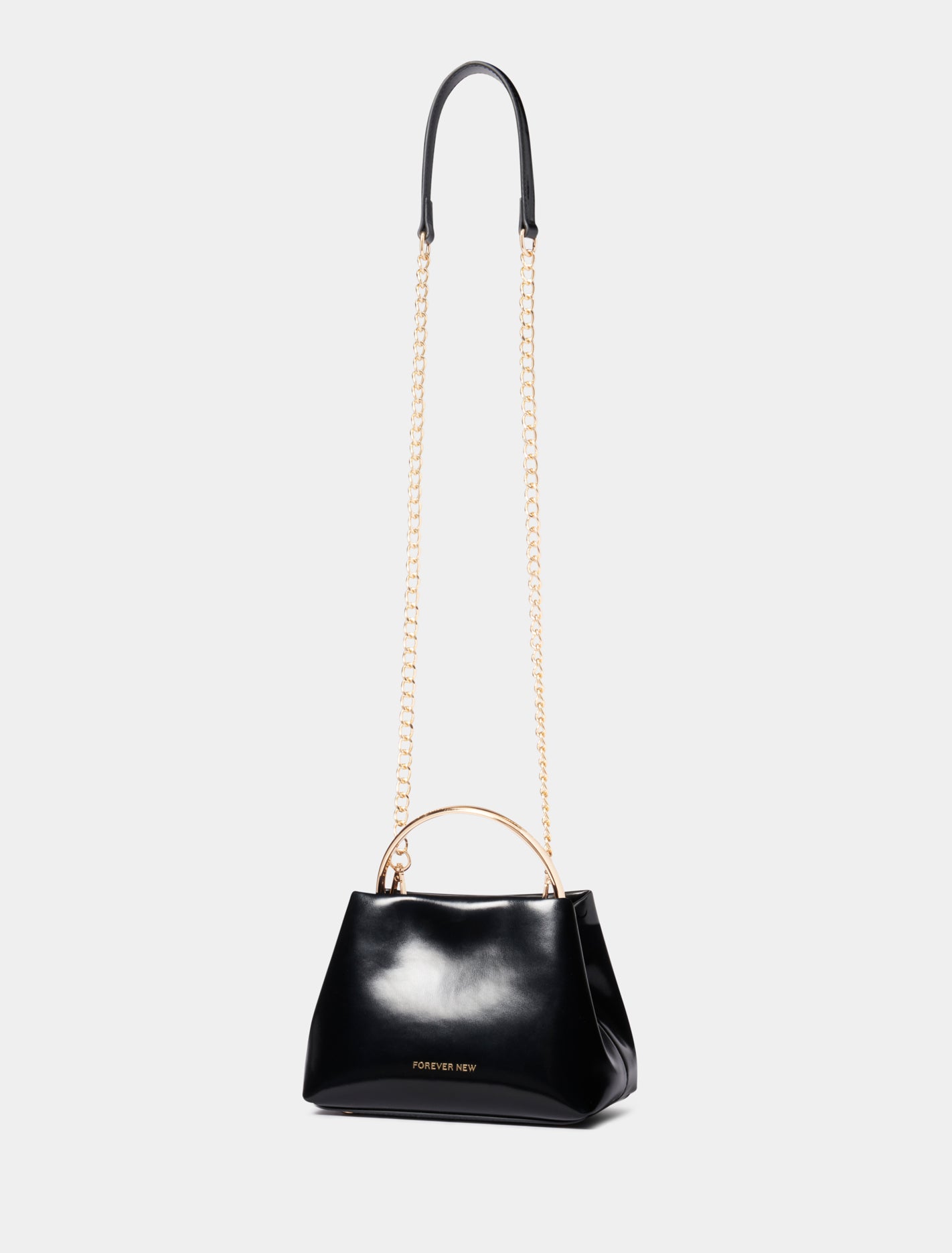 Signature Mackenzie Metal-Handle Mini Bag Black_mannequin