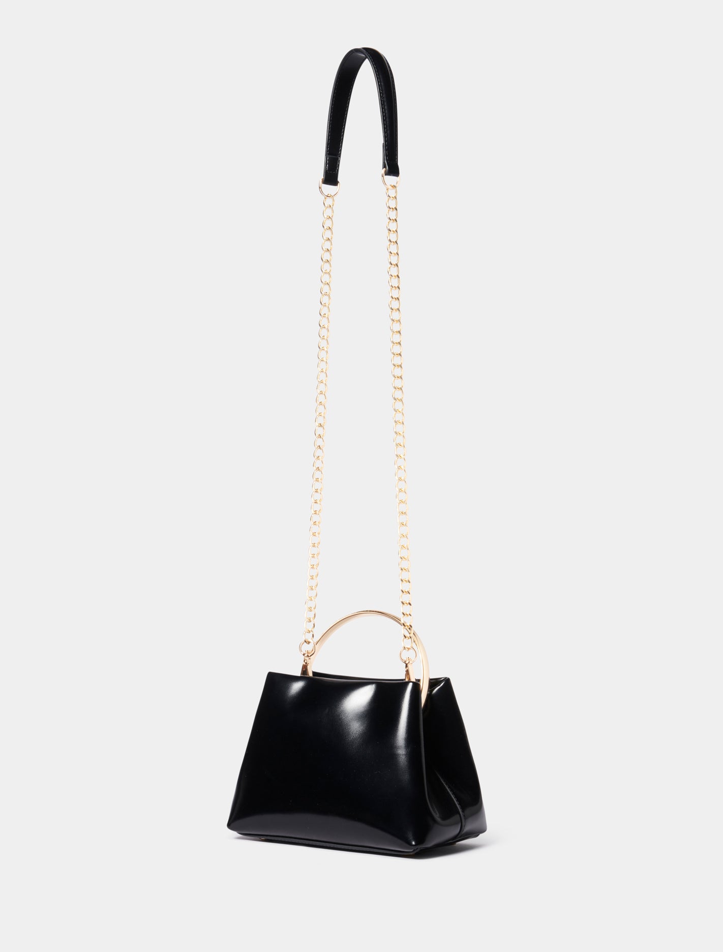 Signature Mackenzie Metal-Handle Mini Bag Black_mannequin