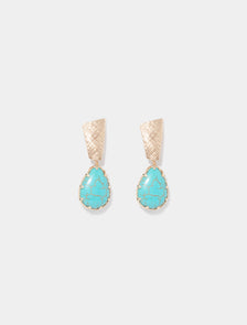 Tamsin Tear Drop Earring Turquoise/Gold_mannequin