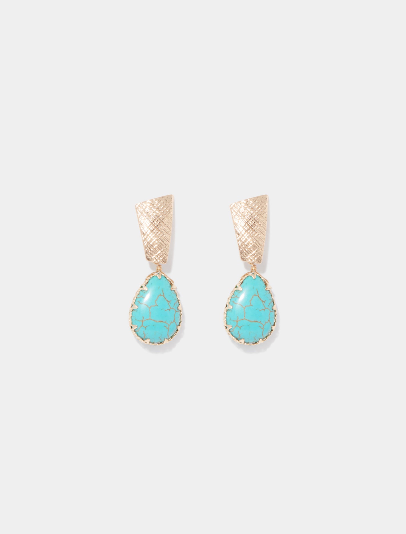 Tamsin Tear Drop Earring Turquoise/Gold_mannequin