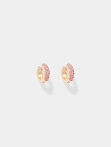 Skye Small Stone Hoop Pink & Gold_mannequin