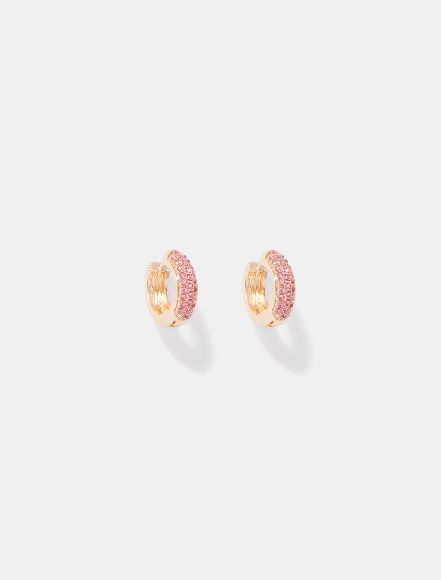 Skye Small Stone Hoop Pink & Gold_mannequin