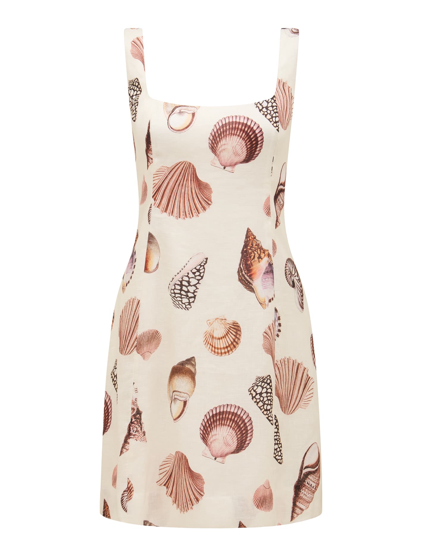 Lourdes Seamed Linen Mini Neutral Seashore_mannequin