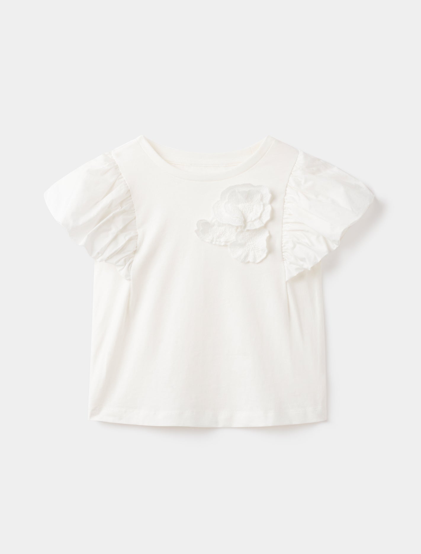 Joy Flower Girls Tee White Cloud_mannequin