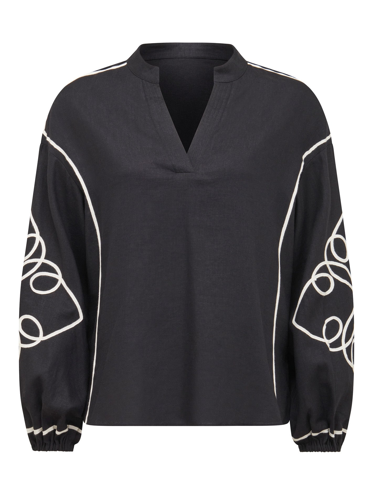Claude Appliqué-Detail Top Black Co-Ord_mannequin