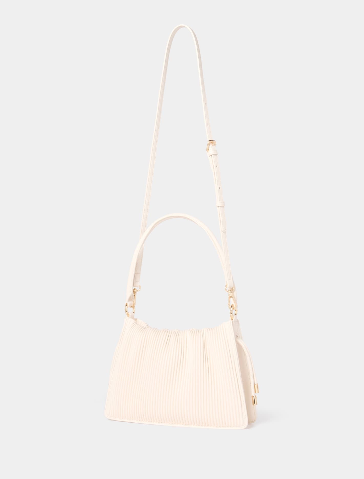 Palmer Medium Pleat Bag Ivory_mannequin