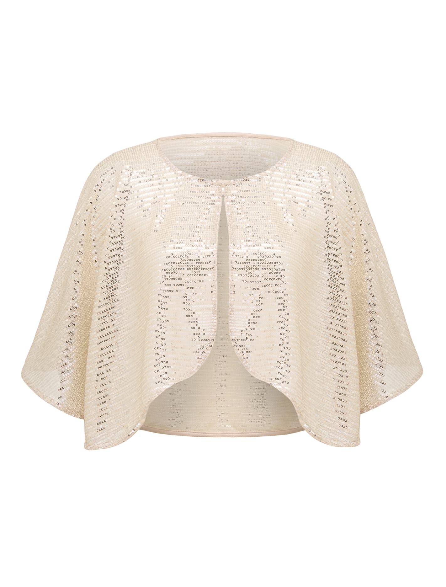 Serena Sequin Cape Champagne_mannequin