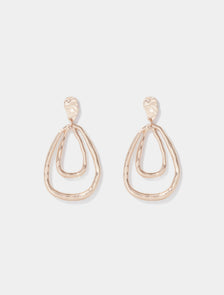 Tyra Texture Loop Earring Gold_mannequin