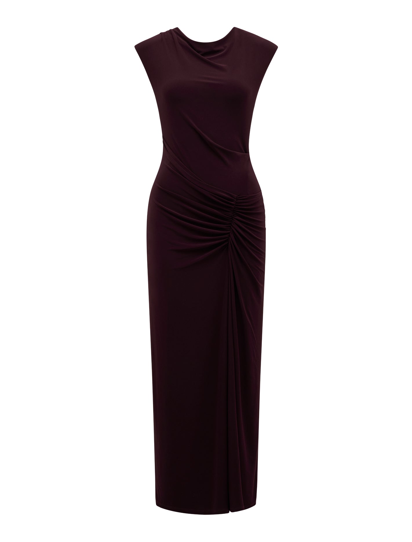 Carrie Draped Bodycon Midi Dress Plum_mannequin