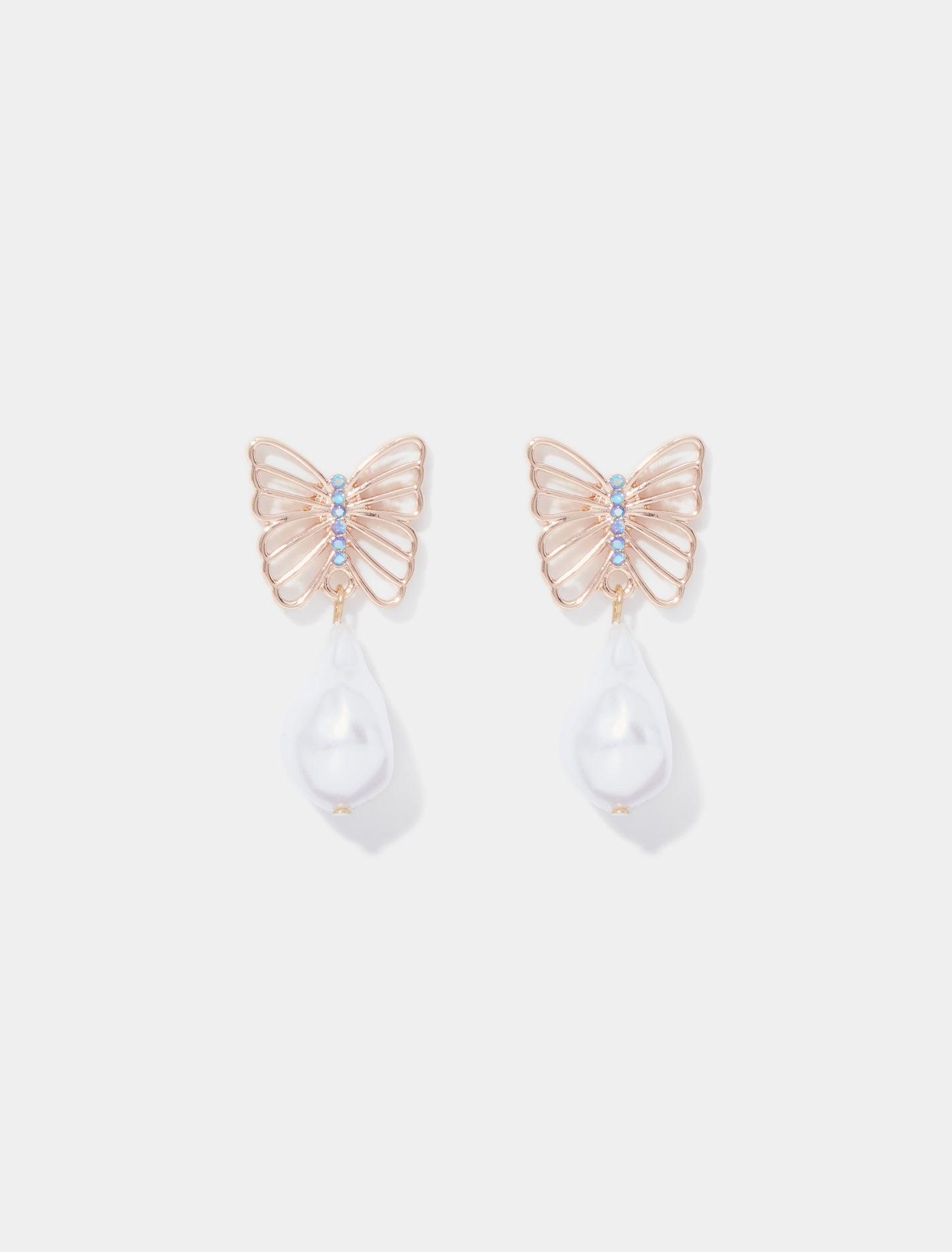 Elysia Butterfly & Pearl Earring Gold/Pearl_mannequin