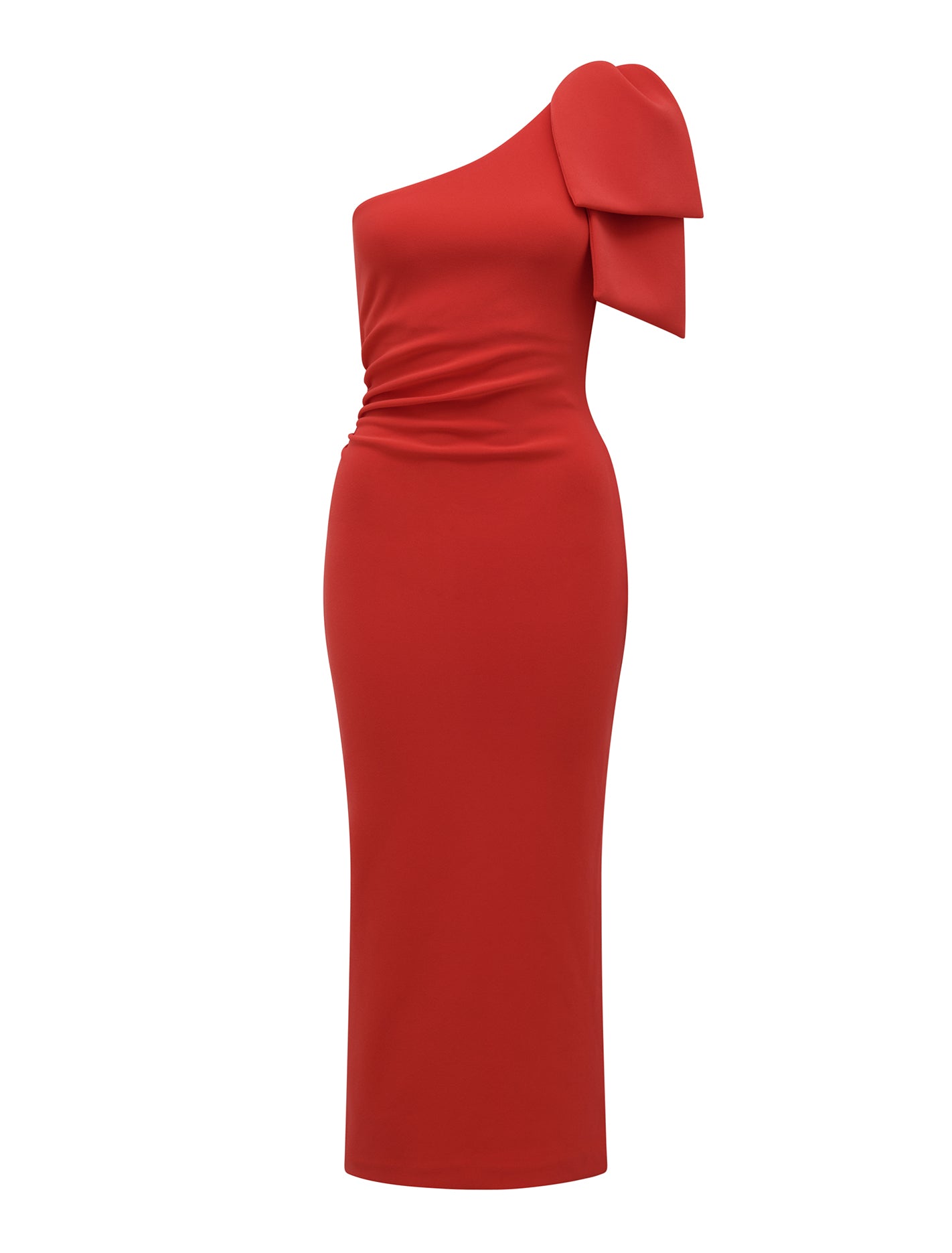 Jade Bow Bodycon Midi Dress Cherry Tomato_mannequin