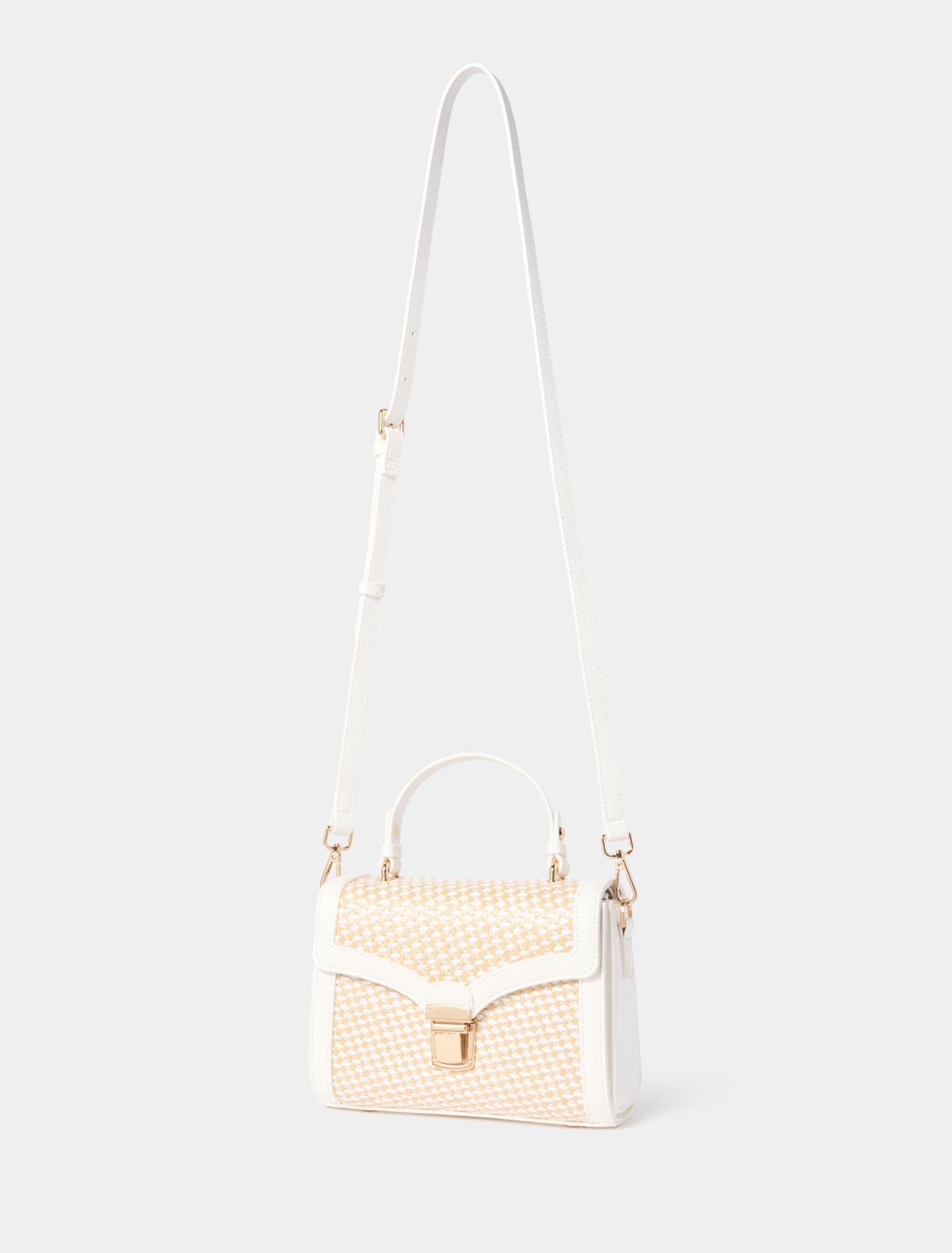 Wyn Woven Lock Bag Natural/White_mannequin