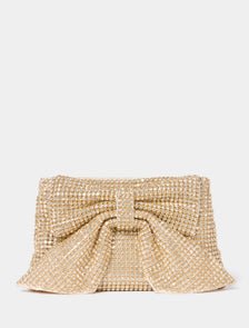 Jolene Jewel Bow Clutch Gold_mannequin