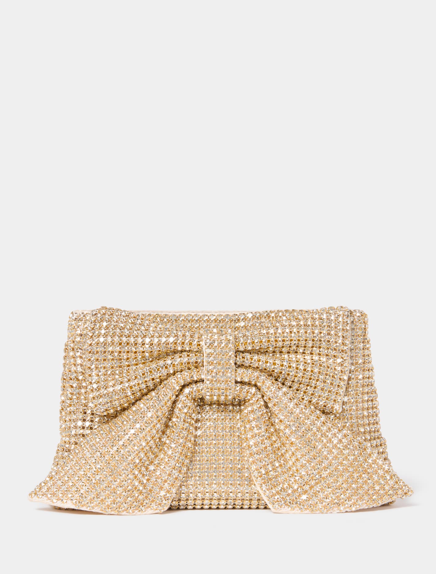 Jolene Jewel Bow Clutch Gold_mannequin