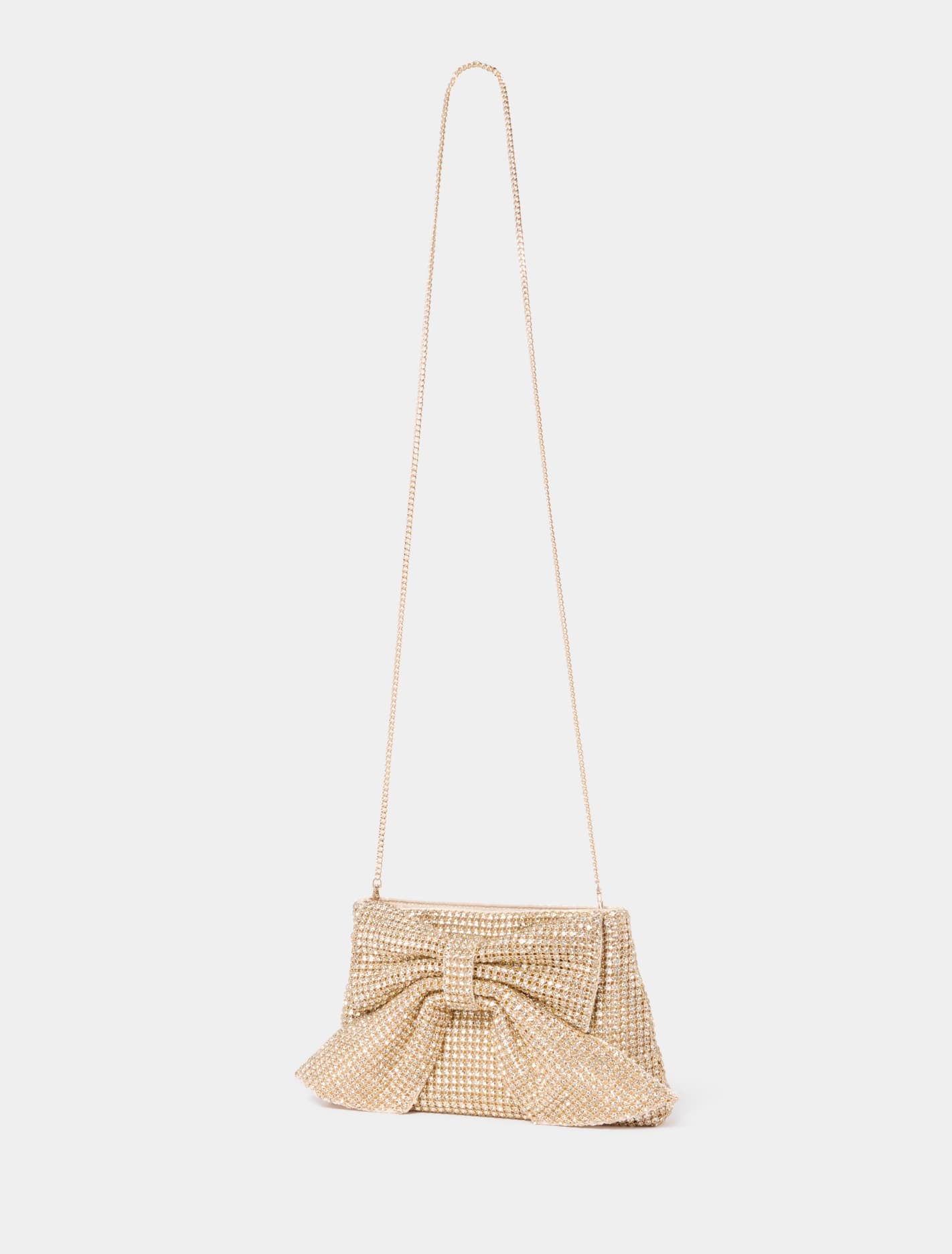 Jolene Jewel Bow Clutch Gold_mannequin
