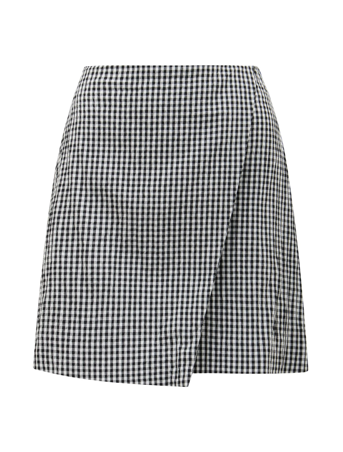 Nolani Gingham Wrap Mini Skirt Mono Check_mannequin