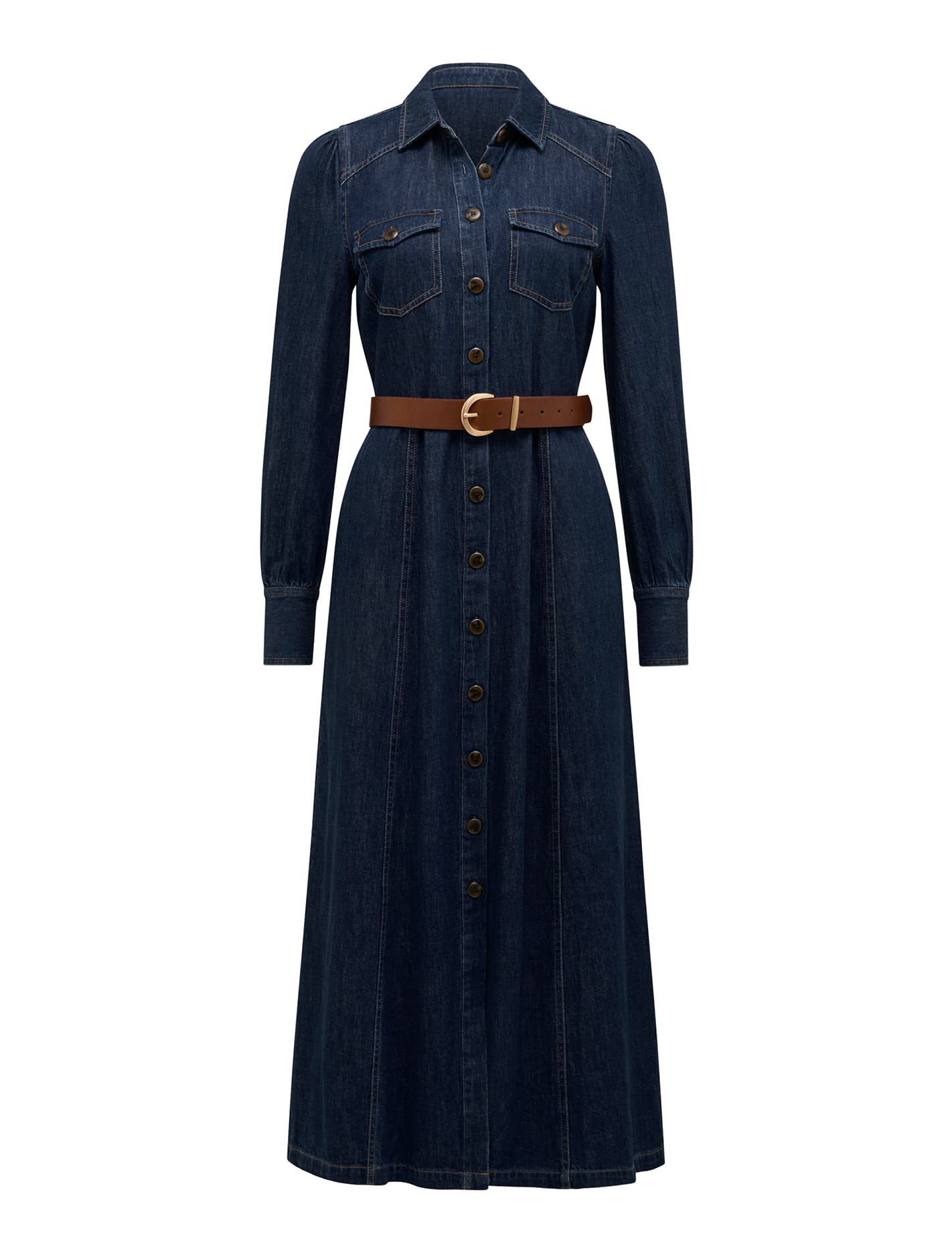 Elizabeth Denim Dress Dark Wash_mannequin