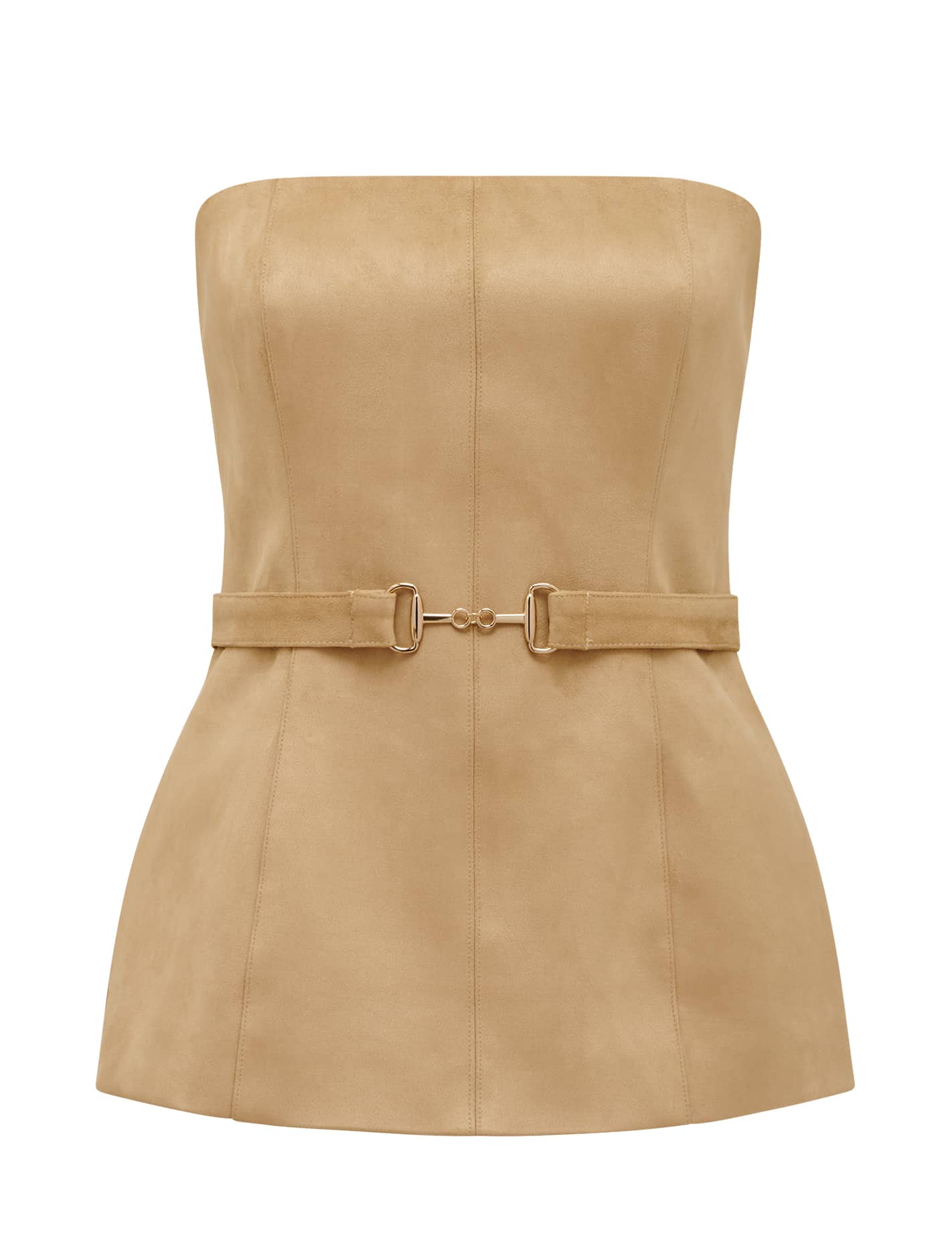 Avery Vegan Suede Bustier Caramel_mannequin