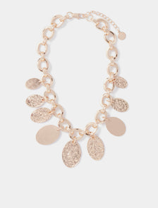 Signature Darielle Disc Necklace Gold_mannequin