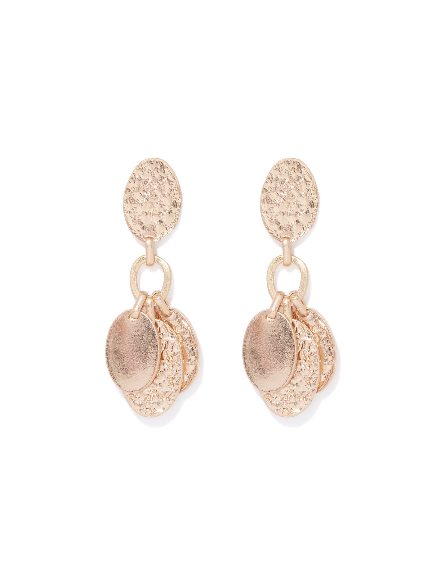 Signature Darielle Disc Earrings Gold_mannequin