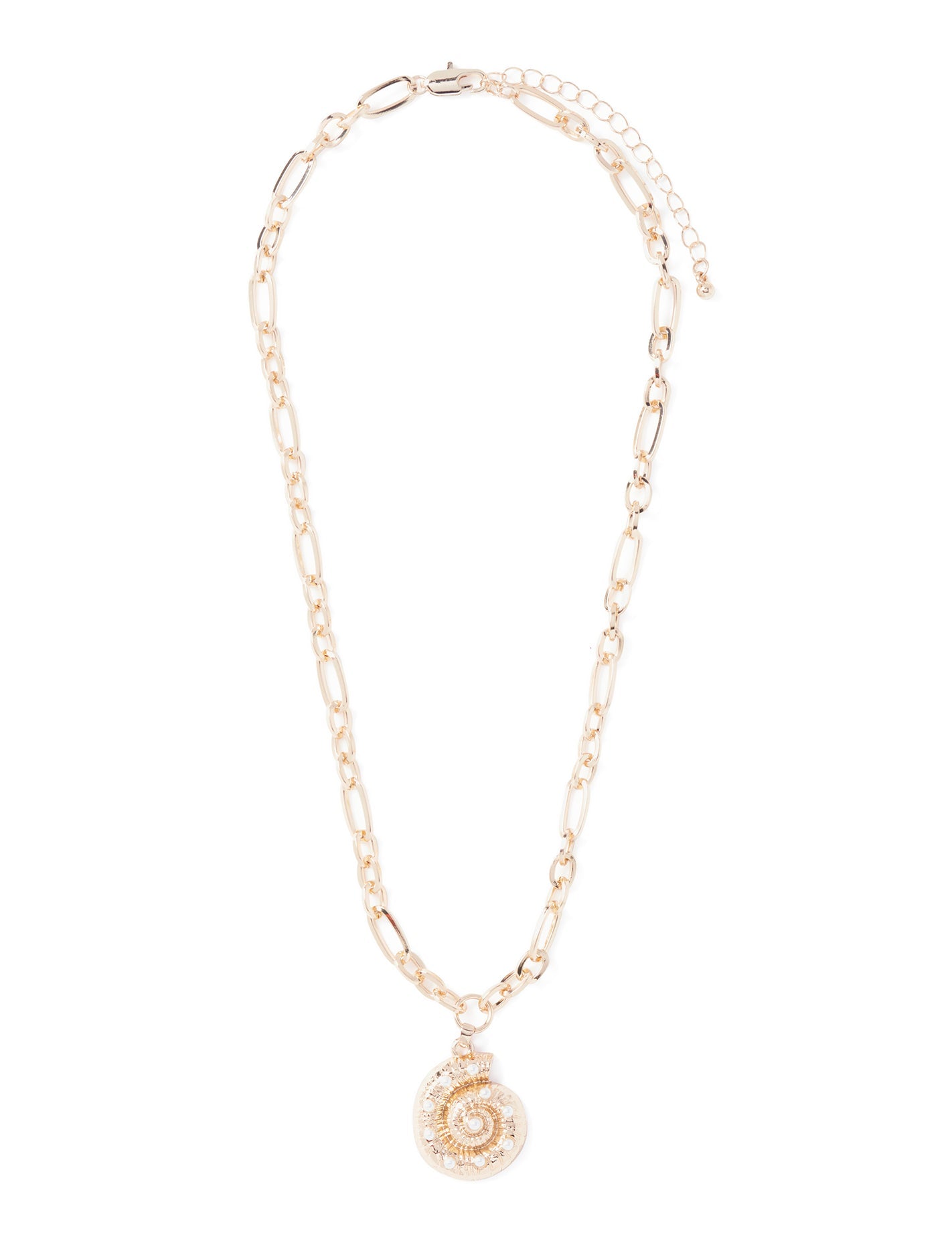 Signature Selene Shell Pendant Necklace Gold/Pearl_mannequin
