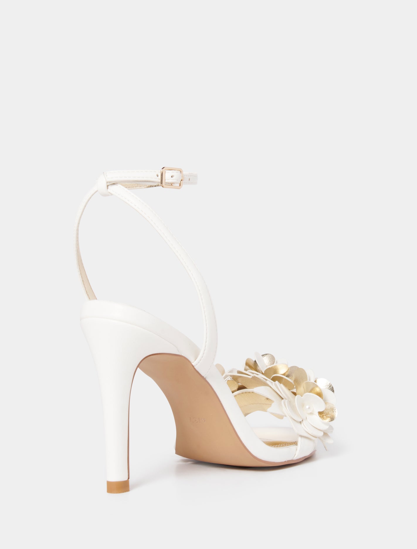 Livia Flower Trim Heel White_mannequin
