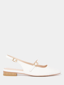 Skylar Slingback Flats White_mannequin